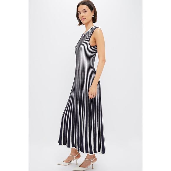 TUCKERNUCK Navy Stripe Knit Amie Dress Size L NWT Retail $298 Tuckernuck - Picture 6 of 8